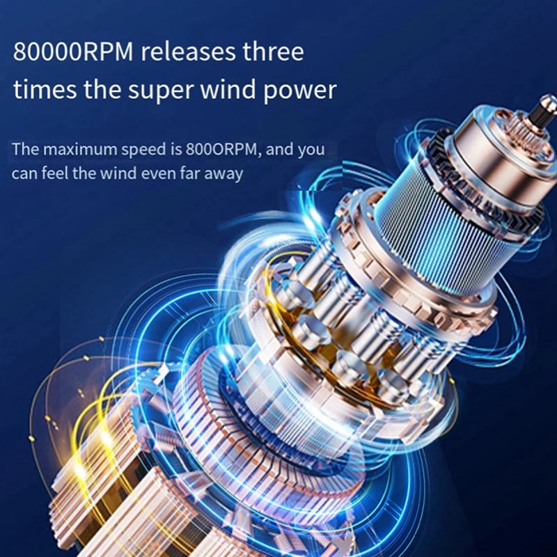 Portable Handheld Fan Power Travel Fan Mini Adjustable Turbo Violent Turbine  High-speed Personal Cooling Fan 4000mAh Battery