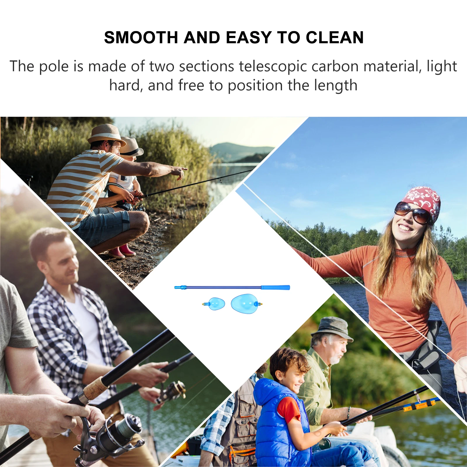 

Baiting Throwing Spoon Lightweight Carbon Pole Removable Spoon Head Non-Stick Pc Material Fishing Tool Easy Operation