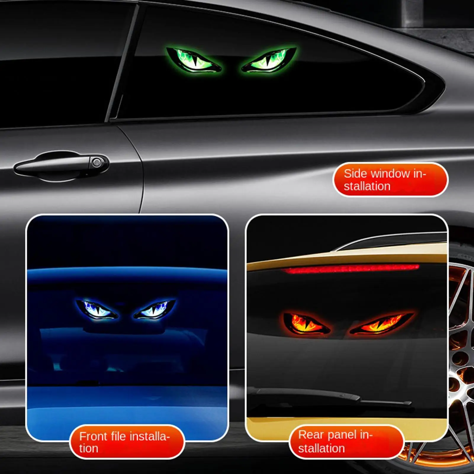 Windshield Eyes Solar Powered Wireless Dynamic Warning Sign Sensing Control Led Car Sign for RV Carros Camper Home Vehicles