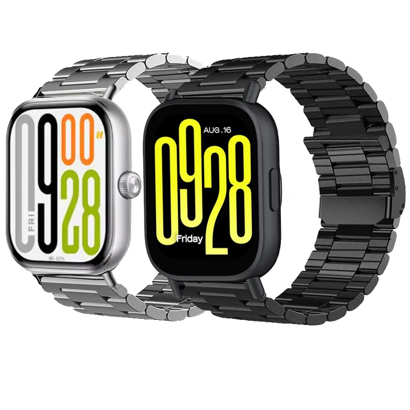 Pulseira de metal para redmi watch 4, acessórios de pulseira de smartwatch para redmi watch 5, pulseira de substituição de aço inoxidável