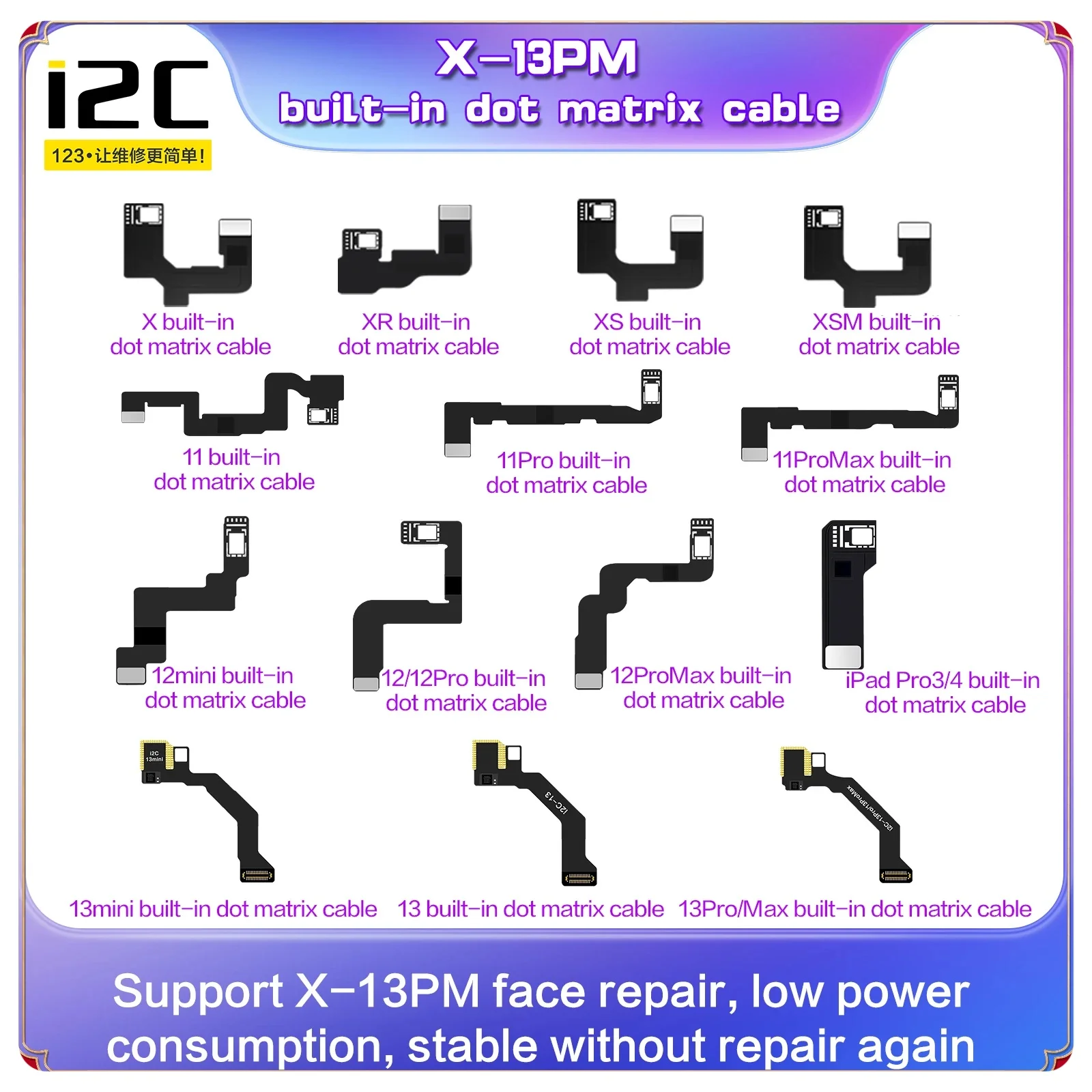 I2C Face ID Repair Flex Soldering Type For iPhone X 11 12 Pro Max Dot Lattice Recovery Tool