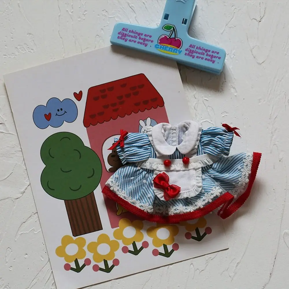 고품질 수제 인형 사랑스러운 옷 로리타 귀여운 봉제 인형 옷 10cm 면화 인형에 대한 5 색 인형 드레스