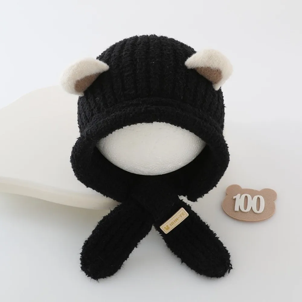 

Новая интегрированная шапка с милыми ушками, комплект шарфов, теплая ветрозащитная грелка для шеи, морозостойкая вязаная шапка для защиты ушей, От 0 до 2 лет