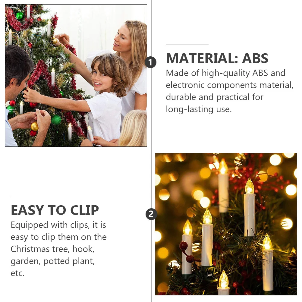 1Set عديمة اللهب مشبك ضوء الإلكترونية LED شجرة عيد الميلاد الاصطناعي حفل زفاف ديكور لوازم الحفلات