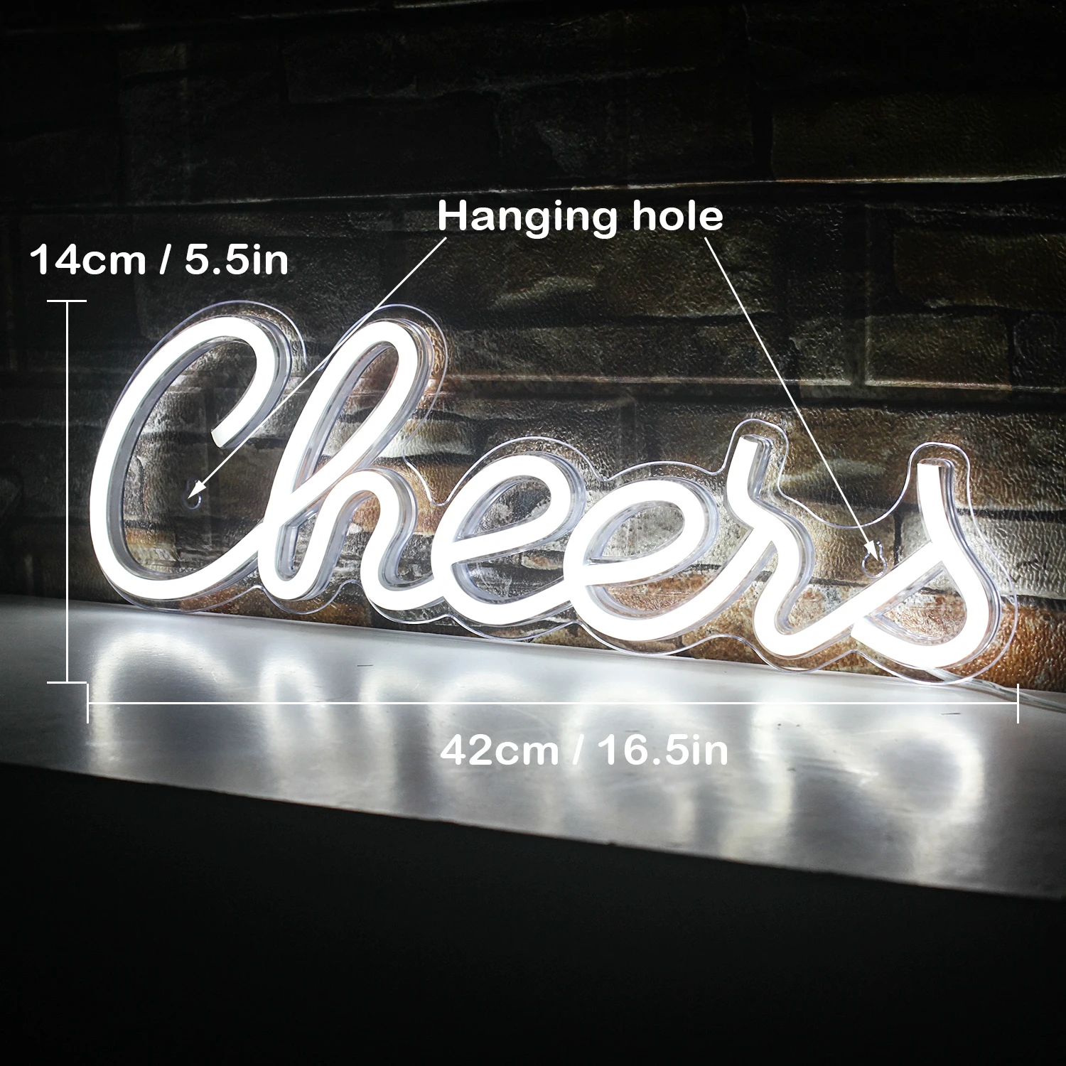 Imagem -04 - Cheers Neon Sign Led Room Wall Decor Usb Alimentado com Interruptor Acrílico Pendurado para Bar Clube Homens Caverna Bar Cart Holiday Party Decor