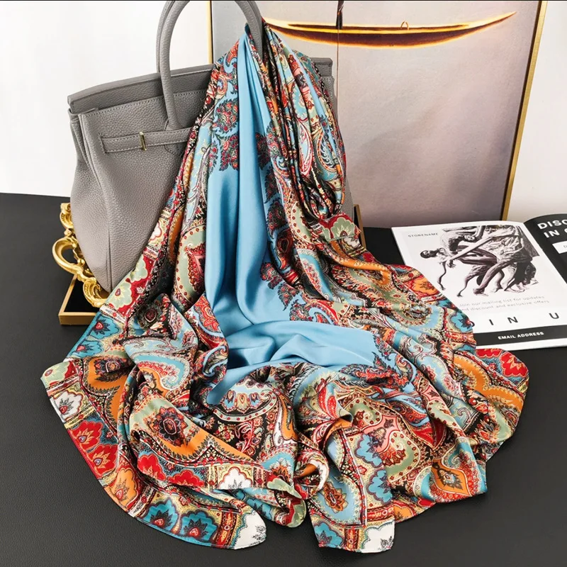 New Summer Sunscreen Scarf Women's Artificial Printed Lengthened Shawl Outer Match Decorative Mother Beach Towel