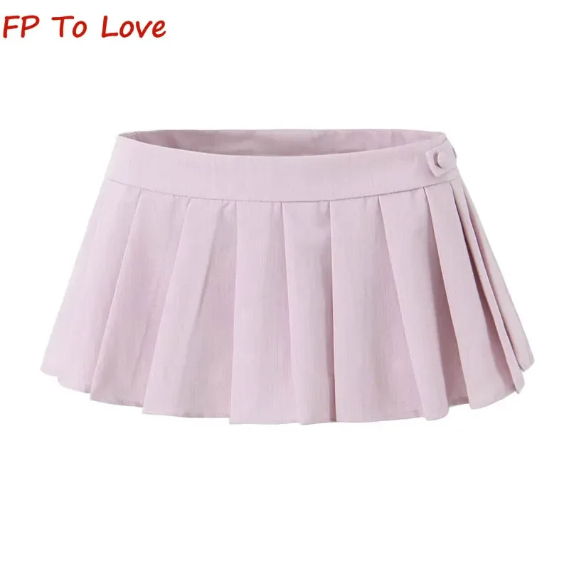 Imagem -03 - Conjunto Feminino de Duas Peças Estilo Universitário Saia Plissada de Cintura Alta Separável Cintura Elástica Shorts Casuais para Meninas Y2k