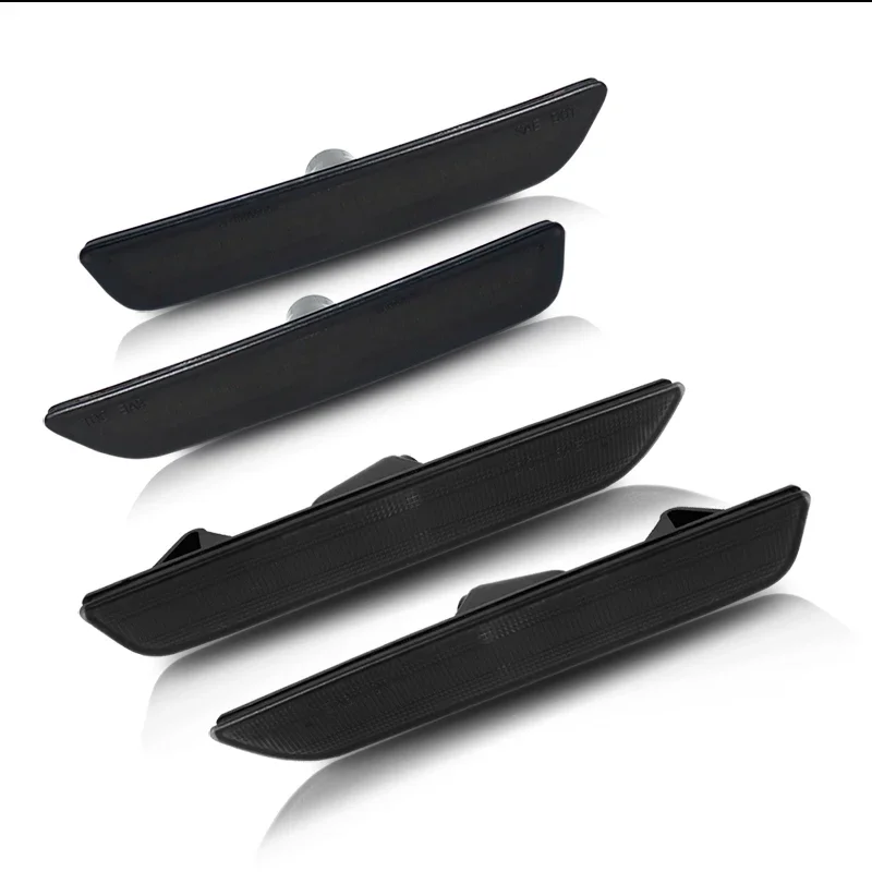 For Ford Mustang 2010 2011 2012 2013 2014 Front / Rear Bumper Side Marker Light Cover Shells Smoked / Amber / Red Lens No Bulb