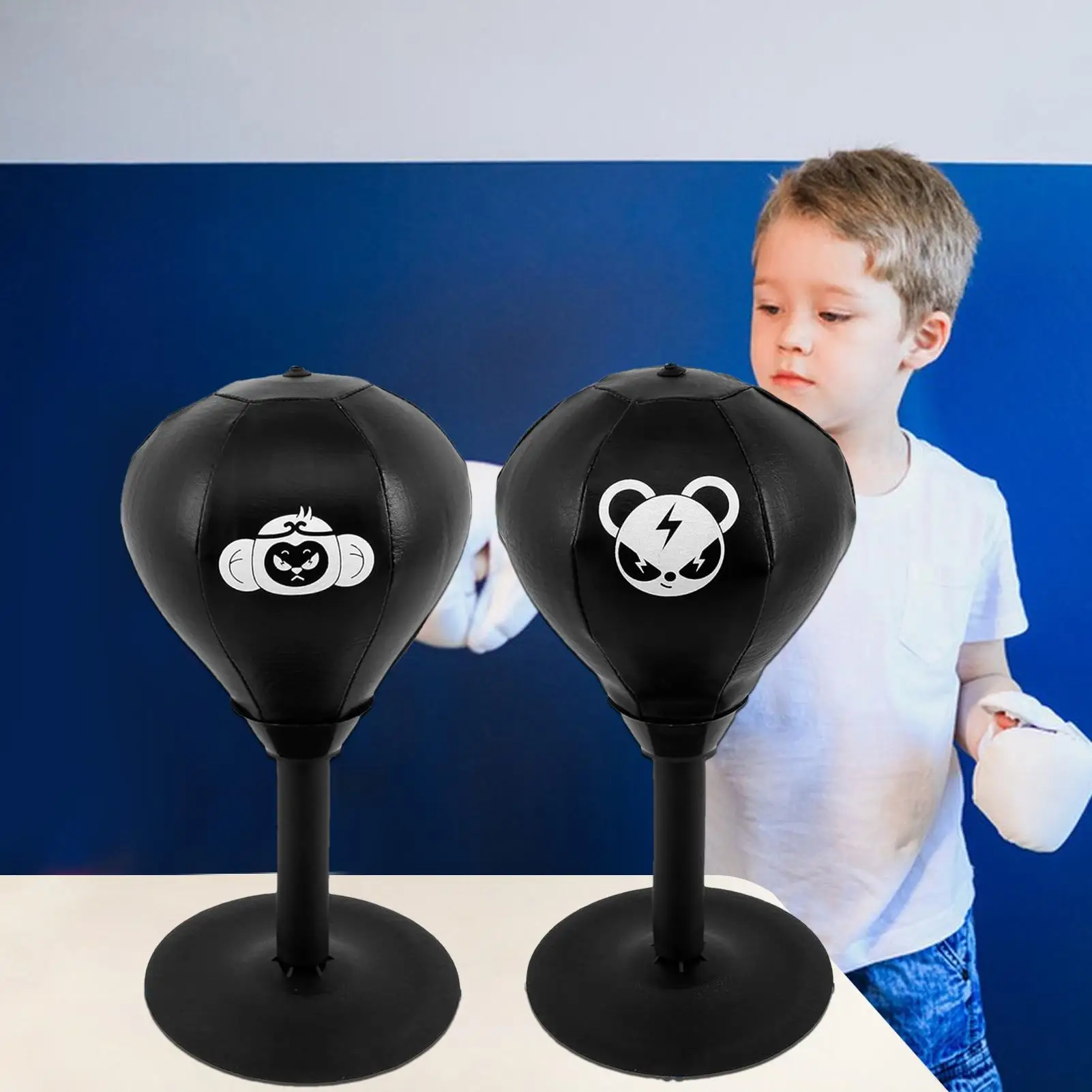 강력한 흡착판이 있는 데스크탑 펀칭볼, 스트레스 해소 장난감, 사무실 및 가정용, 남성 여성 어린이 청소년 분노 조절용