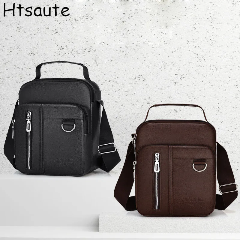 Bolsos de hombro cruzados para hombres, bolsos de mano Vintage impermeables, bolso de cuero Pu de gran capacidad, bolsos de mensajero para hombres