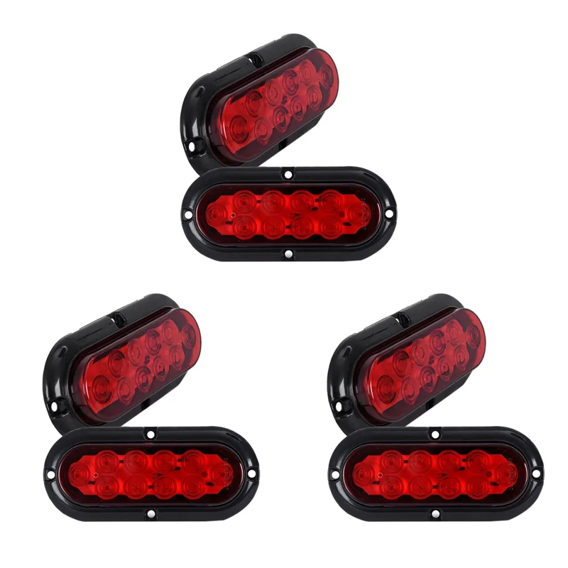 

3 Set 6 Inch LED Set Edge Light Tail Light Turn Signal Light Brake Light Car Accessories Red