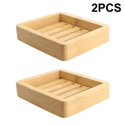 Holder Soap Holder Storage Soap Rack Wood Color 10*8.7*2.2cm 2pcs 47g Bamboo Soap Dish Natural Wooden Brand New