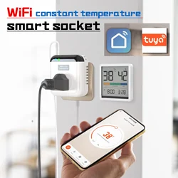Tuya WIFI Digital Thermostat Socket 16A Outlet Plug Remote Temperature Controller Timer Switch Cooling Heating Sensor