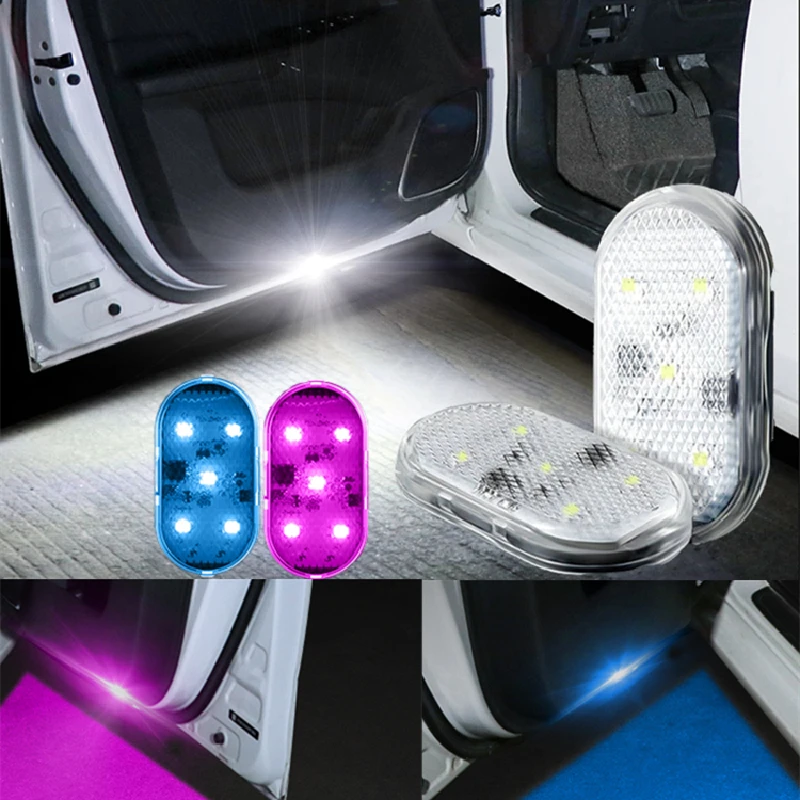 

2pcs LED Car Door Welcome Light Car Interior Door Light USB Charging Wireless Magnetic Safe Anti-collision Signal Lamp