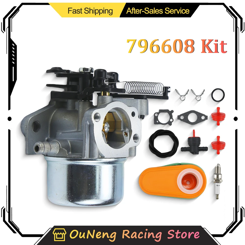 

Lawn Mower Carburetor Carb kit 796608 For Briggs Stratton 591137 590948 591137 593599 595390 799248 799154