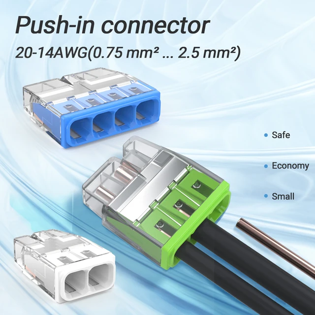 30 szt. Bezpośrednia wtyczka Przewód elektryczny Szybkie złącze Zacisk okablowania Odpowiedni do 20-14AWG