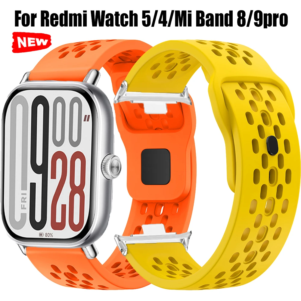 For Redmi Watch 5 Strap Silicone Wristband For Redmi Watch 4 Xiaomi Mi Band 8/9 Pro Screen Protector Film Correa Sport Bracelet