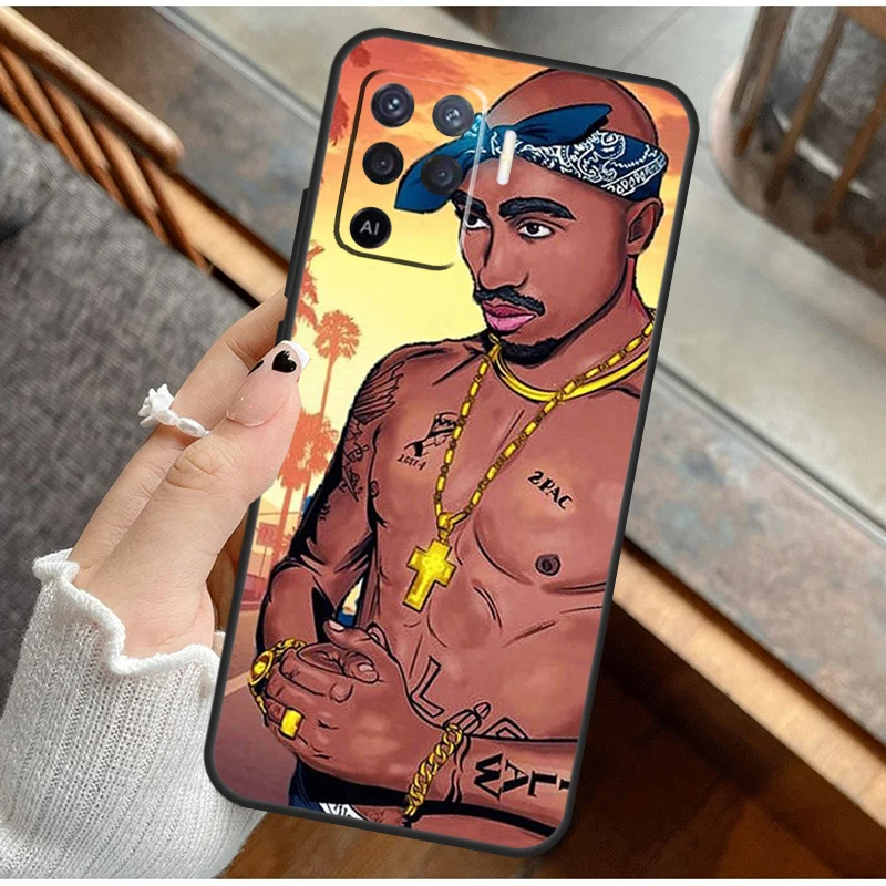2Pac الهيب هوب المغني جراب هاتف ل ممن لهم A38 A58 A74 A15 A80 A60 A40 A94 A54 A98 A78 A18 A16 A76 A96 A17 A77 A57S