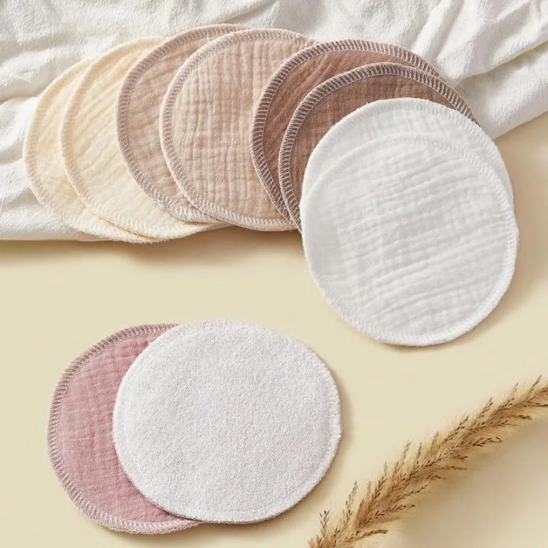 10pcs/set Reusable Nursing Pads,3-layer Cotton Gauze Leak-proof Breast Pads Washable Skin-friendly for Breastfeeding Moms