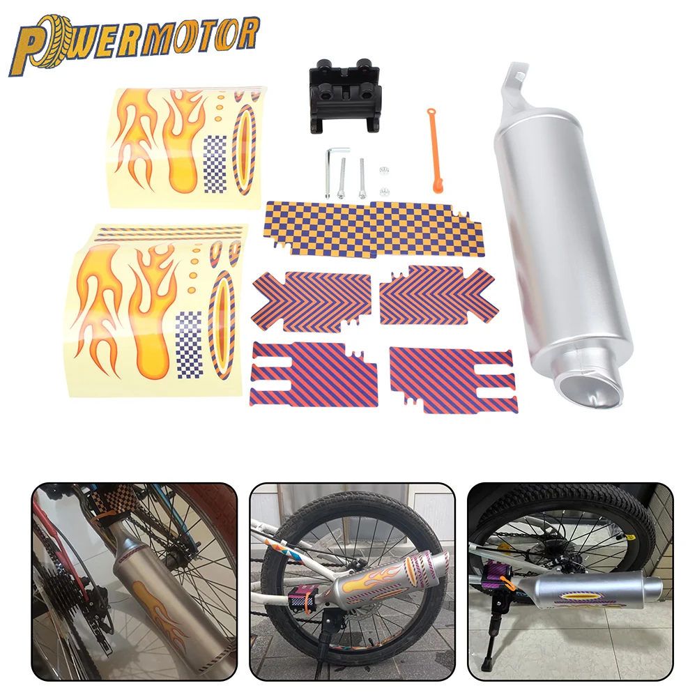 Motorcycle Universal Bicycle Turbo Pipe Exhaust System Spoke Sound Maker Sounds Spoke-Activated Motorbike Modification Parts ﻿