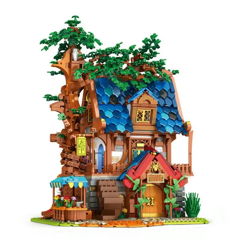 Tree House Model Building Blocks MOC 66008 Wood Bricks Modular Creative Ideas Medieval Architecture Toy Set Gift for Children