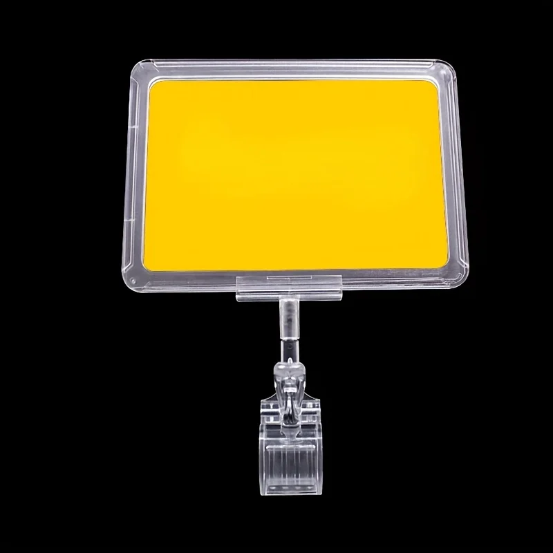 3 Pack Supermarket Display Board Clear POP Display Stands Double-sided A4 Promotional Frame Clothing Shelf Price Tag Holder Clip