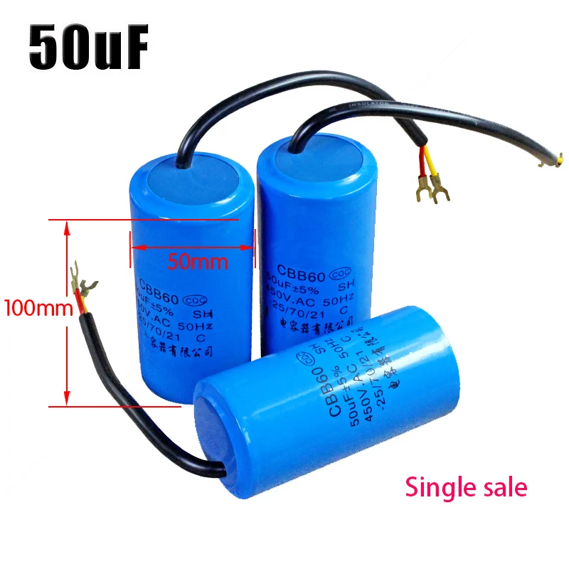 1 Chiếc 25Uf CBB60 CD60 450V Máy Giặt Tụ Điện Mất Nước Sấy Khởi Động Động Cơ Tụ Điện