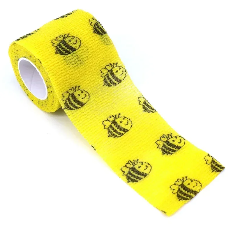 Animal Pattern Printed Self Adhesive Elastic Bandage 4.5m Sports Wrap Tape for Finger Joint Knee First Aid Kit Pet Tape