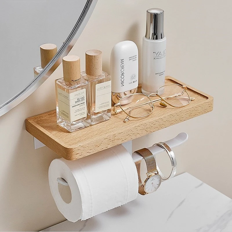 

Коробка для салфеток в ванной комнате, стеллаж для хранения туалета, креативный туалет в японском стиле, белая стойка для рулонной бумаги из цельного дерева, настенная