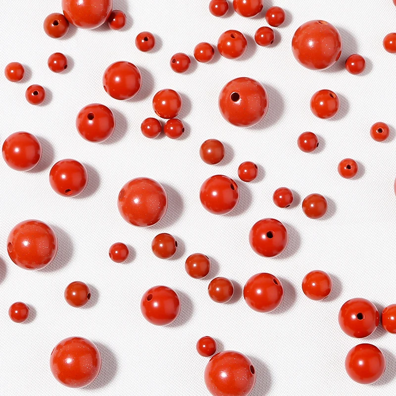 

15g Red Natural Stone Beads Cinnabar Loose Bead For neckalace Bracelet Jewelry Making Accessories 4/5/6/8/10mm