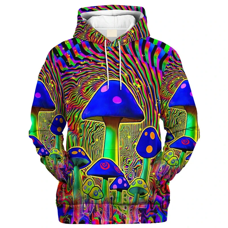 New 3D Plants Mushroom Printing Hoodies For Men Children Fashion Funny Hooded Hoody Winter Unisex Harajuku Y2k Pullovers Clothes