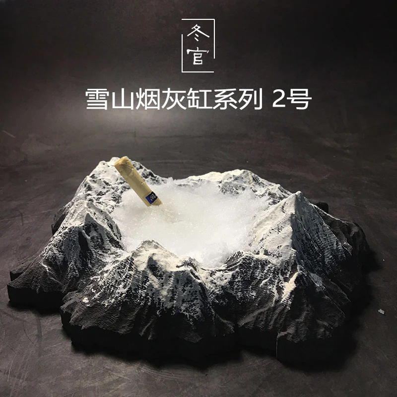 Dongguan Hand-Made Cement Gypsum Decorative Ash Tray Snow Mountain Lake Ashtray Bed and Breakfast Teahouse Bar