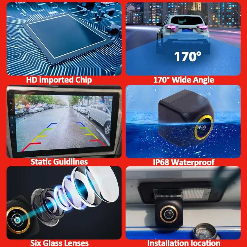 Rückfahrkamera für Mercedes Benz V-Klasse W639 Vito 639 Viano Valente CCD HD Nachtsicht Backup Reverse Kamera Goldene Linse – Detail 3