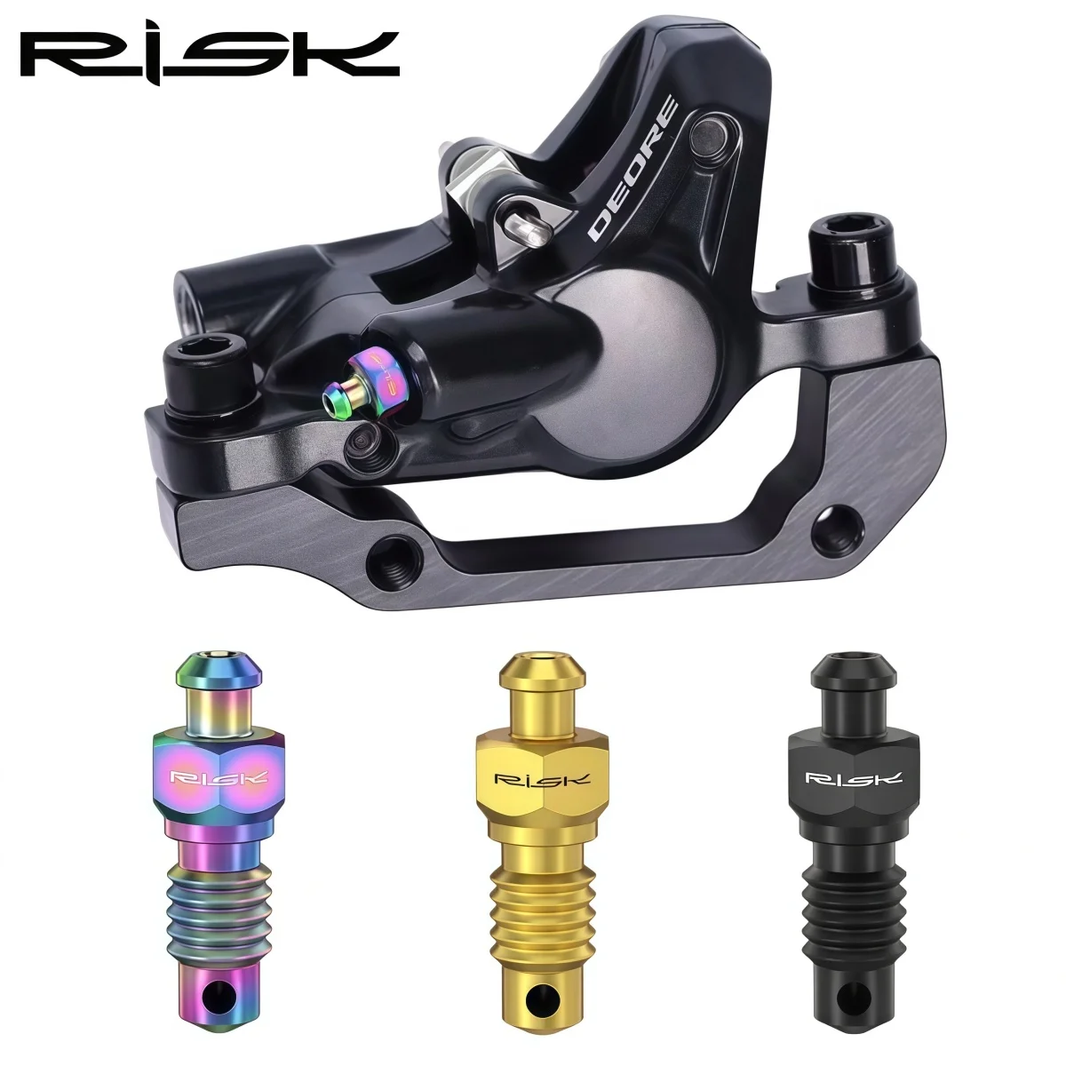 RISK M6 Titanium Brake Bleed Bolts For SHIMANO XT XTR SLX MTB Hydraulic Disc Brake Bleeding Port Bolts Replacement (2 Piece)
