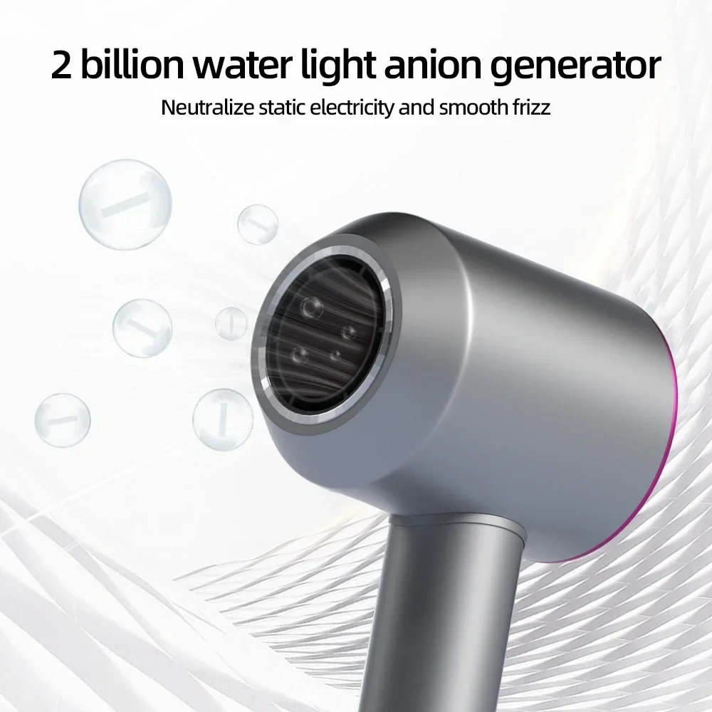 hair dryer with high speed and no blades High power silent and quick drying Portable Negative ion, suitable for home annd travel image 6