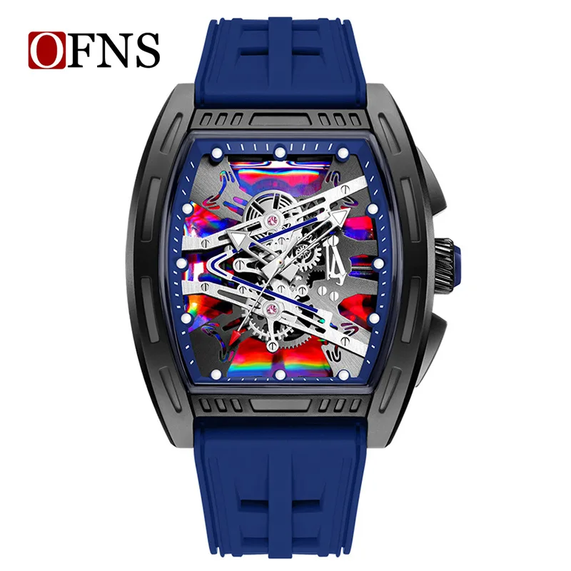 

Fashion Tonneau Men's Quartz Wristwatch, Bold Cool Sports Design with Luminous & Waterproof Functions, Classic Trendy Timepiece