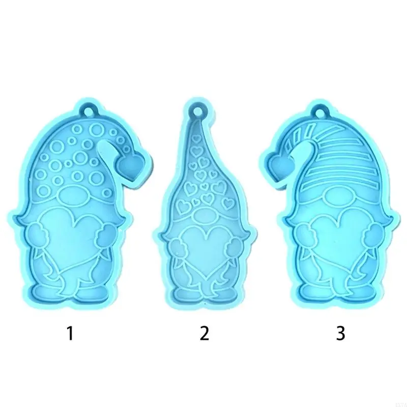 4X7A Dwarfs Keyring Resin Mold Valentine's Day Keychain Resin Mold Silicone Mould DIY Handmade Jewelry Crafts UV Epoxy Mold