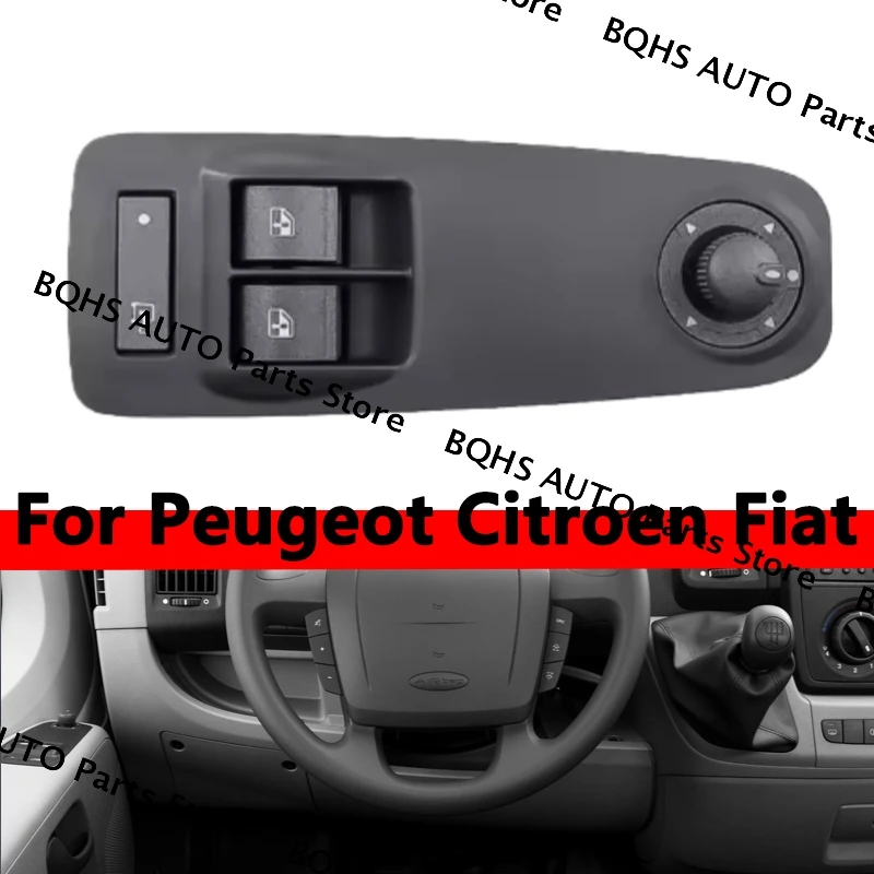 

1Pc Plastic Car Front Right Hand Driving Side Electric Power Window Control Switch 735487423 735487419 For Peugeot Citroen Fiat
