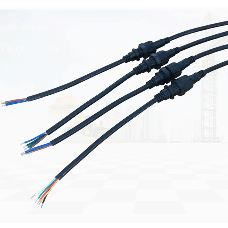 IP68 2/3/4/5Pin Panel Mounted Docking Connectors Male Female Outdoor Waterproof Wire Source LED Insert Line Panel Type Plug