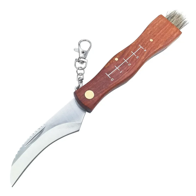 Outdoor Multifunction Folding Mushroom Knife High Hardness Portable Survival Jungle Picking Tools Knives Wooden Knife Handle