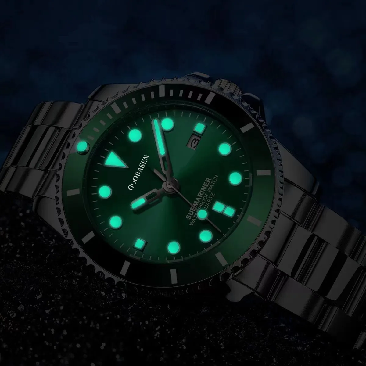 Men's Skeleton Quartz Mechanical-Style Watch with Night Light and Calendar, Water-Resistant