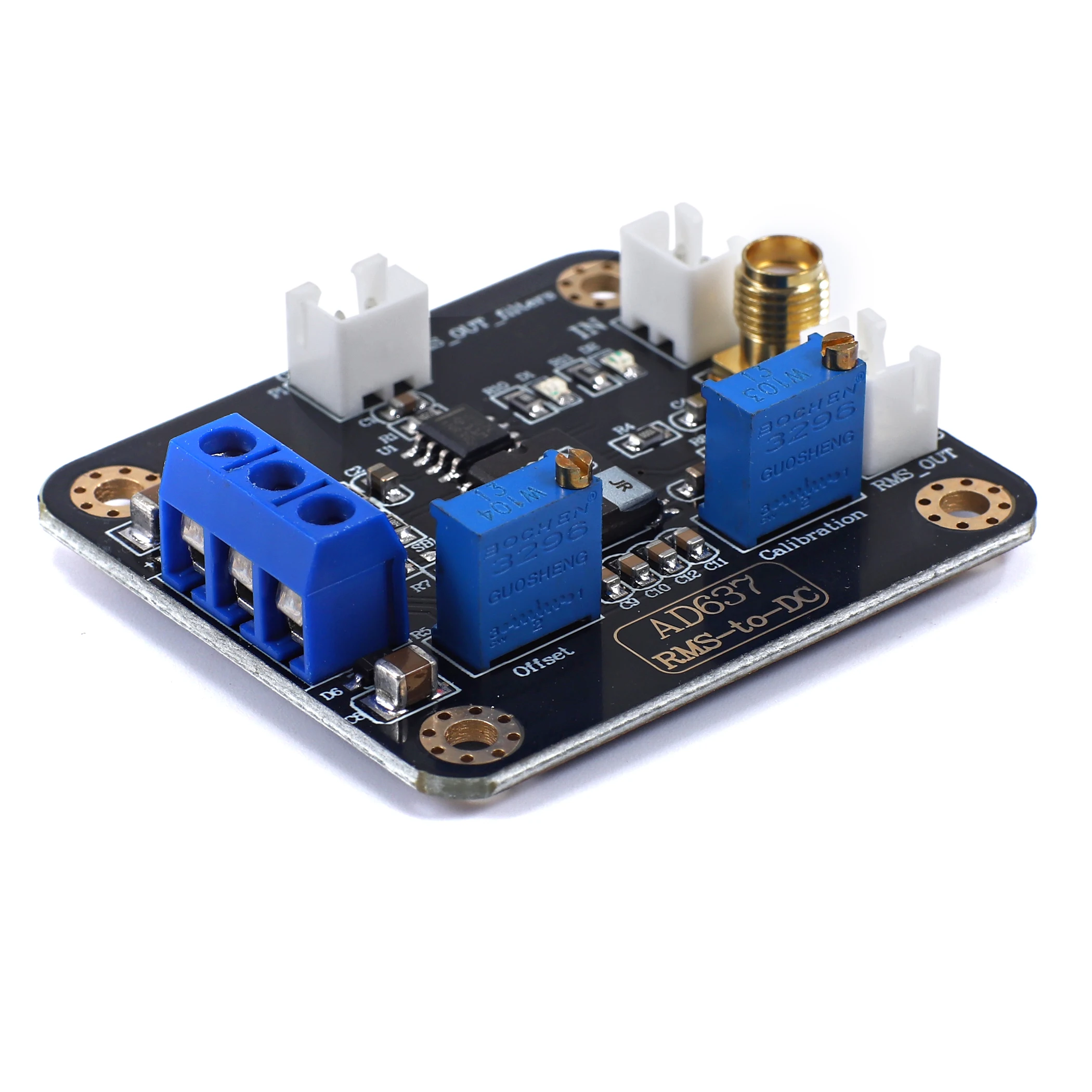 وحدة AD637 وحدة كشف RMS وحدة كشف الجهد الذروة إخراج جهد تيار مستمر مع وظيفة مرشح تمرير منخفض لوحة تجريبية