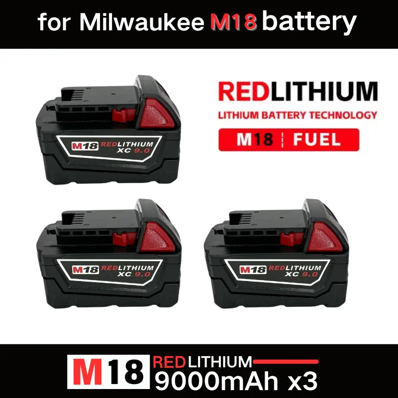 

100%For Milwaukee M18 18V 6000mAh 18650 Lithium Replacement Battery For Milwaukee 48-11-1860 48-11-1850 48-11-1840 Tool Battery
