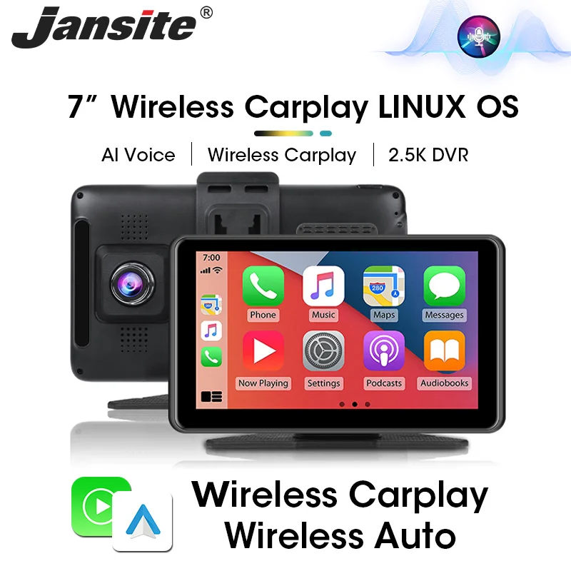 Jansite Universal 7 Zoll Autoradio Multimedia Video Player Wireless Carplay Android Auto Audio