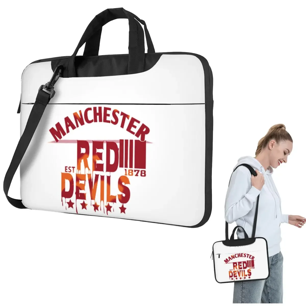 

Devils Of Manchester, Manchester Is Red Crossbody Laptop Bag Case Computer Bag 13 14 15.6 Inch Notebook Pouch for Macbook Pro