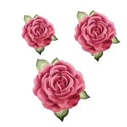 1 Piece Small Medium Large Size Pink Peony Embroidery Patch Fashion Applique Sew on Patch for Garment DIY Glue-free