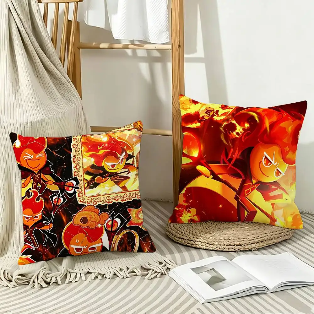 Cookie Run Fire S-Spirit  Pillow Case Pattern Printed Pillowcase For Living Room Sofa Cushion Cover