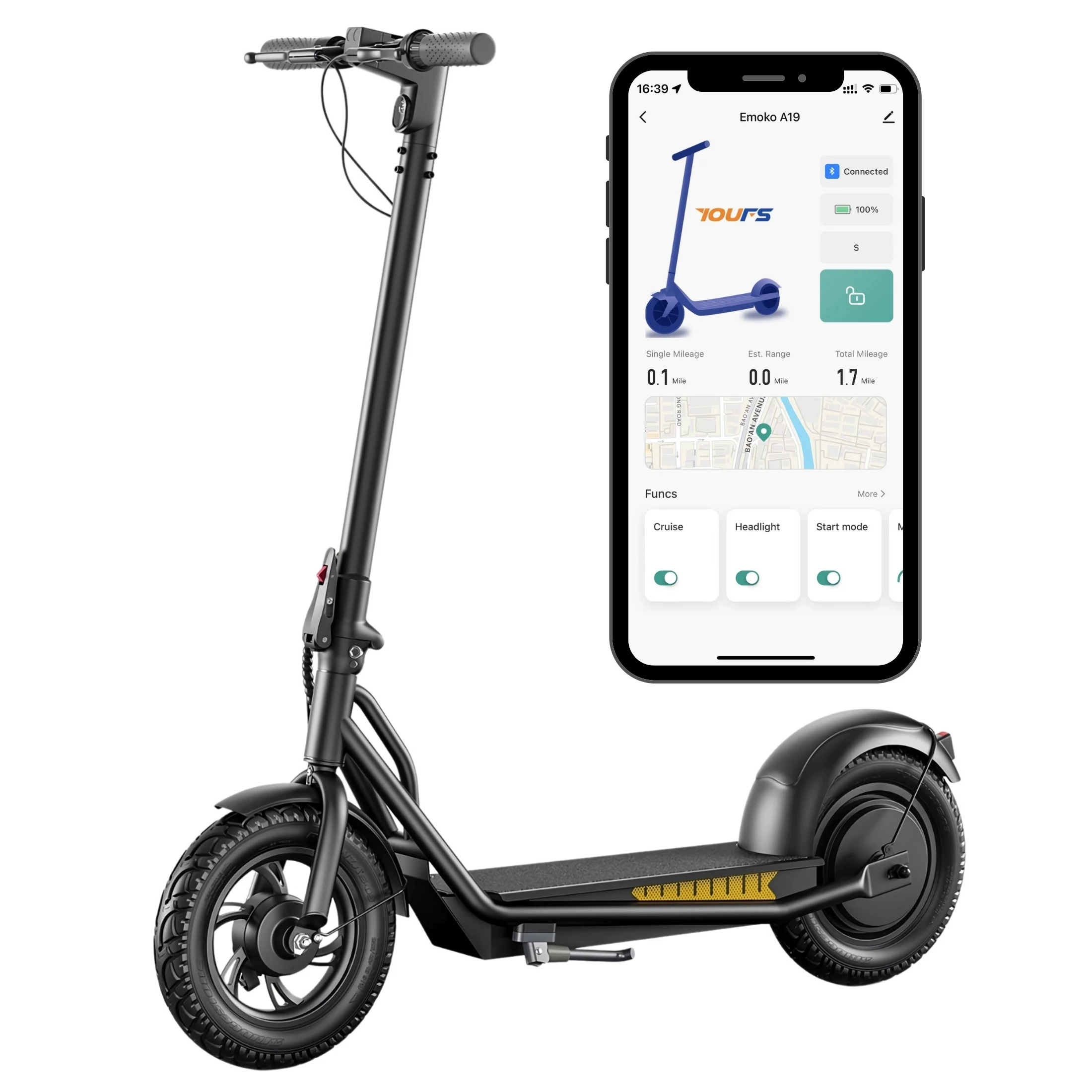

EMOKO A19 500W Foldable Electric Scooter for Adults, 36V 15Ah 34 Miles Range 21 mph Speed Escooter, 12 inch Pneumatic Tires