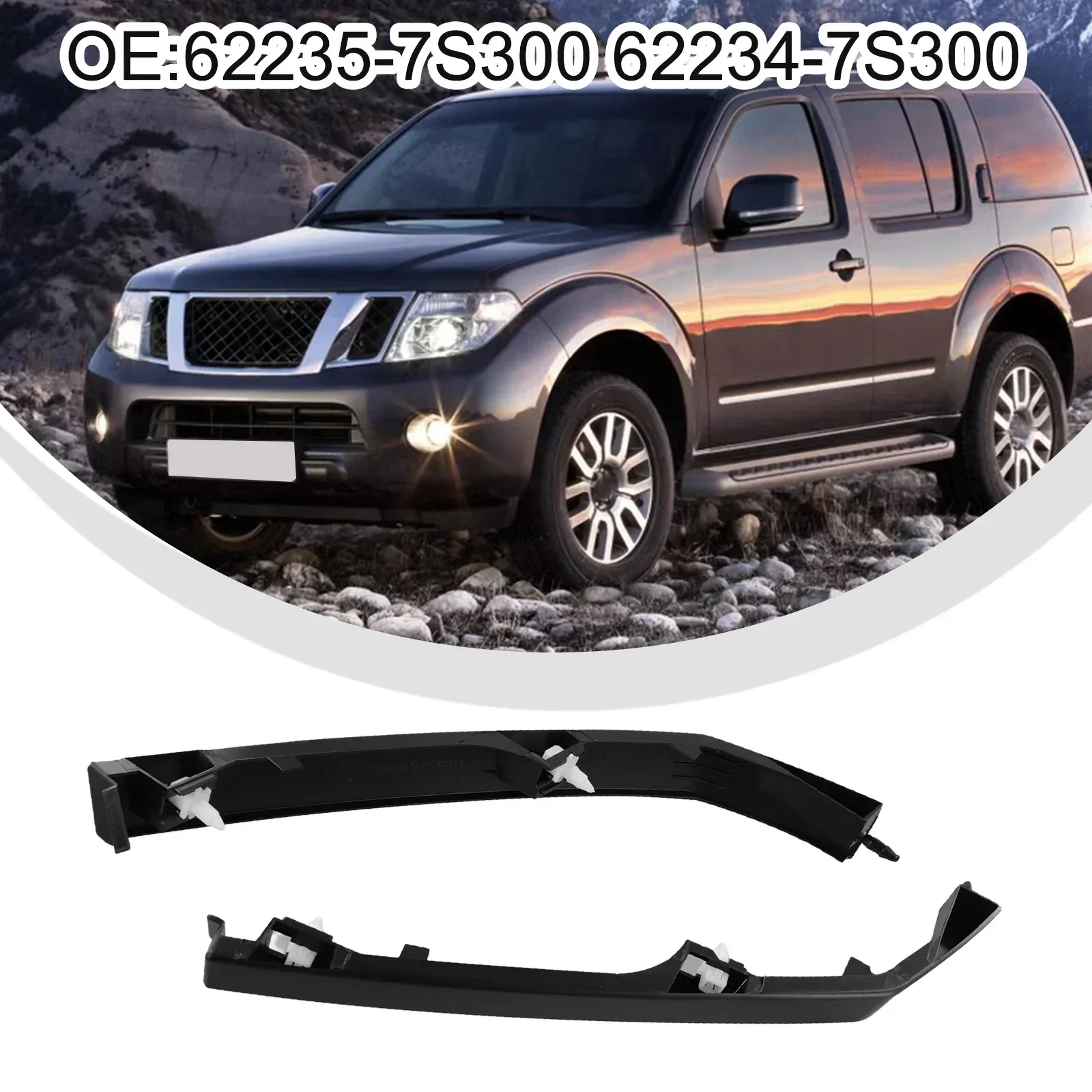 2Pcs For Nissan For Armada For Infiniti QX56 Headlight Molding Trim Lower Filler Car Headlight Decorate Strip 62235-7S300