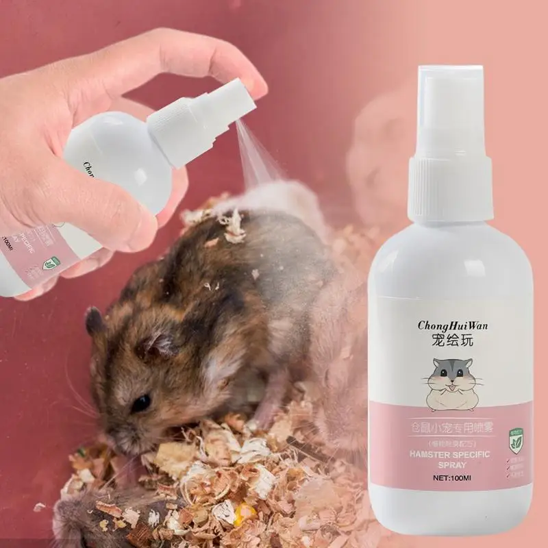 100ml Hamster Cage Cleaner Dog Deodorizing Spray Natural Easily Removes Messes & Odors Spray Just Spray/Wipe For Hamster Mice